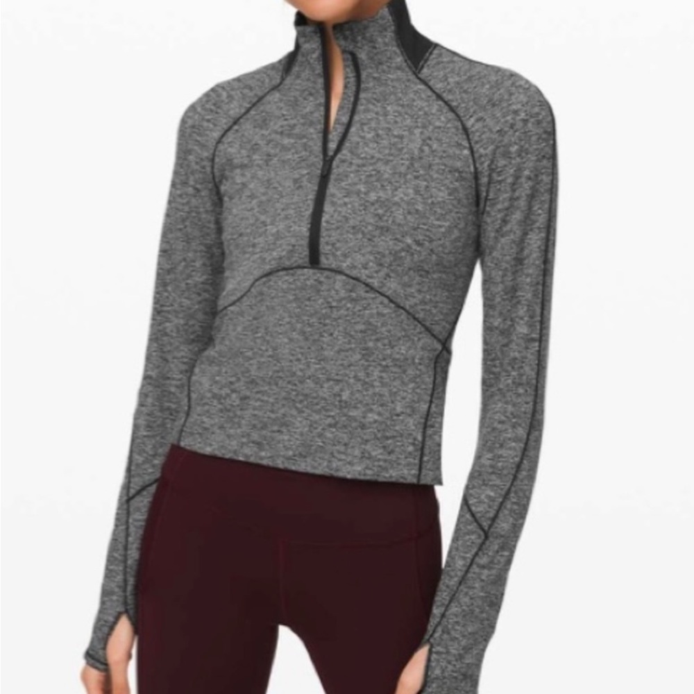 LULULEMON Always Alert 1/2 Zip
Heathered Black size 6